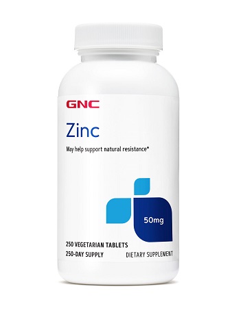 GNC Zinc 50mg, Chelated Tablets 250 ea